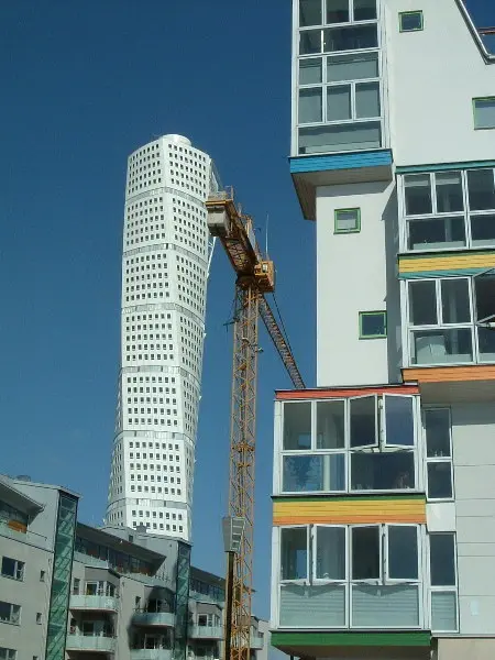 Turning Torso in Malm�, Sweden. Photo by Stefan Stenudd.