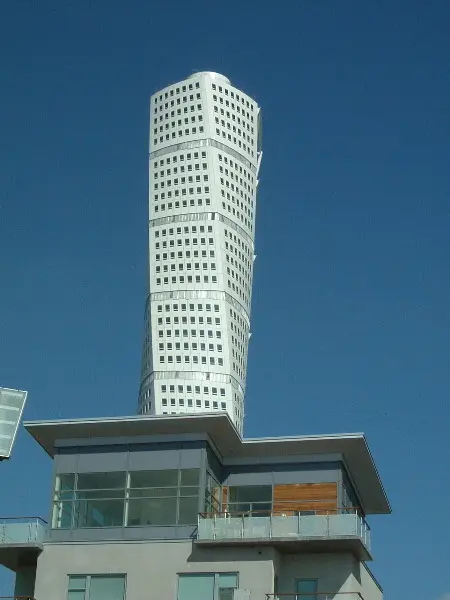 Turning Torso in Malm�, Sweden. Photo by Stefan Stenudd.